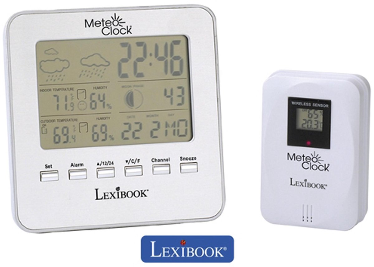 Station météo Lexibook meteoclock argent