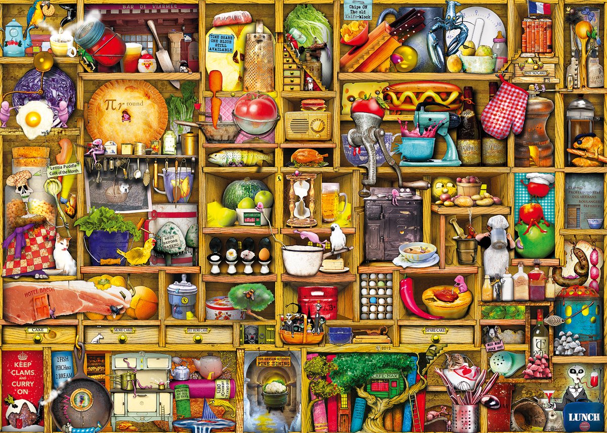 Puzzle Ravensburger Colin Thompson Kurioses Küchenregal 1000 pièces.
