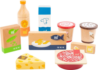 Playets en bois à petit pied Produits froids et congelés, 9dlg.
