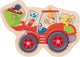 Goki Wooden Studs Puzzle Wheel Loader, 6st.