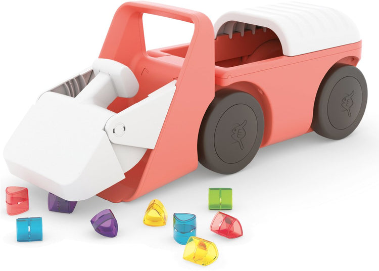 Marcheur Chillafish 1 an avec 10 blocs de jeu - rose - marcheur pour garçons et filles jusqu'à 3 ans - jouet léger avec simulation de pelle et espace de rangement - très stable avec 4 roues - modèle blockie