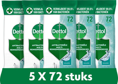 Lingettes océaniques Dettol 72 pièces - 5 pièces - pack économique