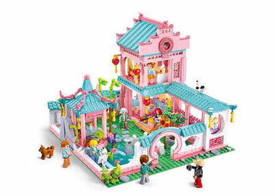 Sluban Girl's Dream Villa de style chinois 2 jouets de construction pour enfants à partir de 6 ans - modèle de jouet de construction - boîte de construction avec 959 blocs de construction - m38-b1116