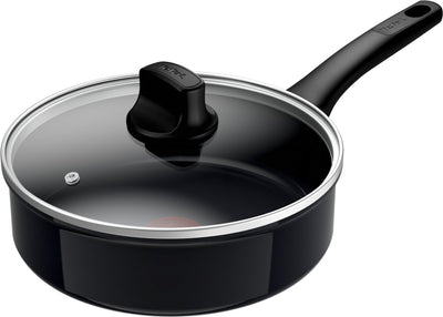 Tefal revive black - poêle à frire - ø24 cm - avec couvercle - céramique - sans pfas - convient pour induction