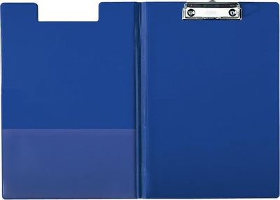 Porte-bloc A4 en plastique Esselte avec couvercle et pochette d'insertion - avec porte-stylo - capacité jusqu'à 200 feuilles - bleu