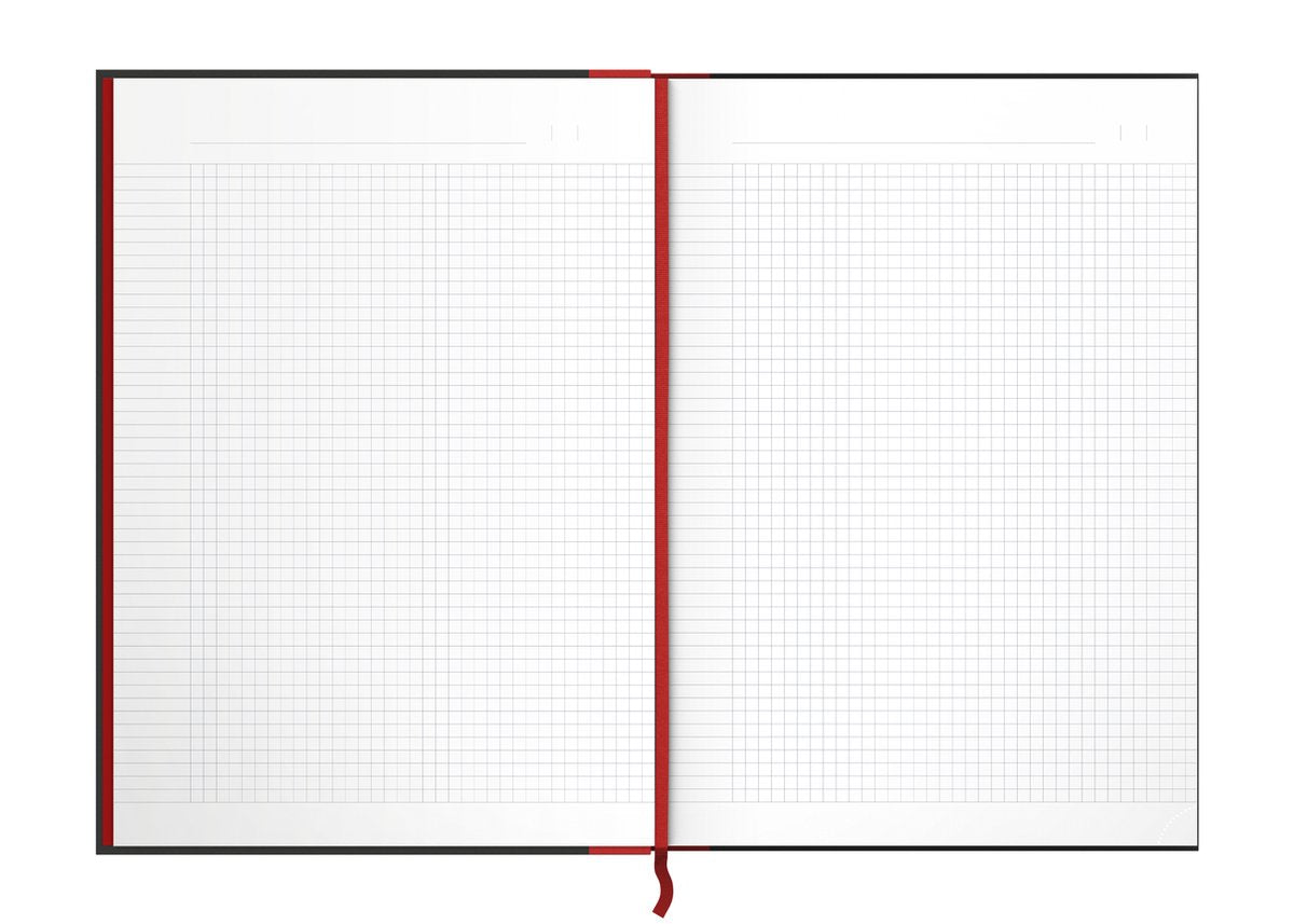 Carnet Oxford relié noir et rouge a4 diamant 5mm