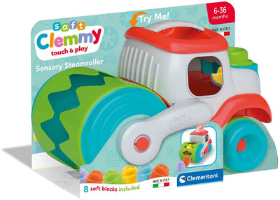 Clementoni Baby Soft Clemmy Steamwals Véhicule avec blocs, 9dlg.