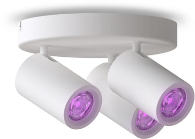 Plafonnier intelligent Calex - 3 lumières - spot intelligent en saillie - rond - blanc