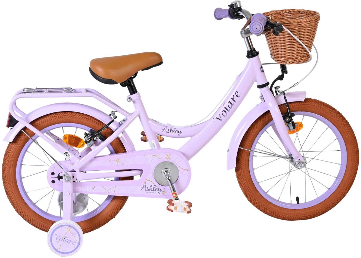 Vélo pour enfants Volare Ashley - filles - 16 pouces - lilas - deux freins à main