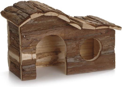 Cabane en rondins en arc de forêt Beeztees - rongeur - 26,5x16x13,5 cm