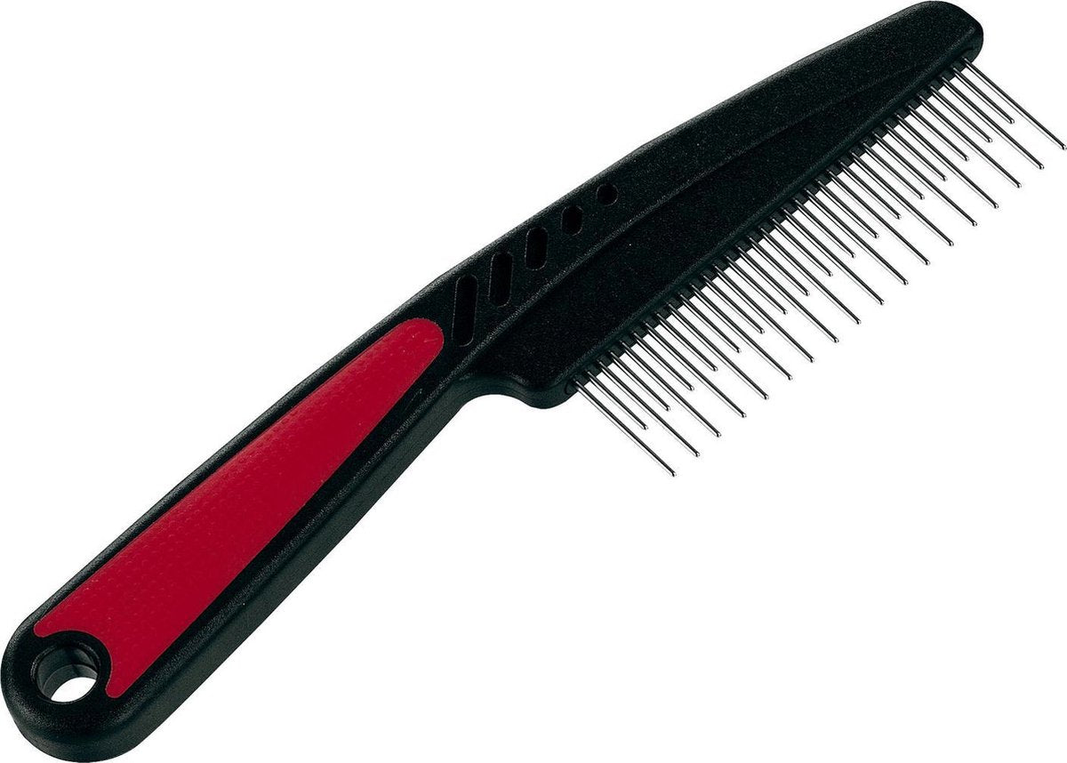 Ferplast peigne dents rotatives - peigne pour chien - 19,8x1,4x5,5 cm rouge noir