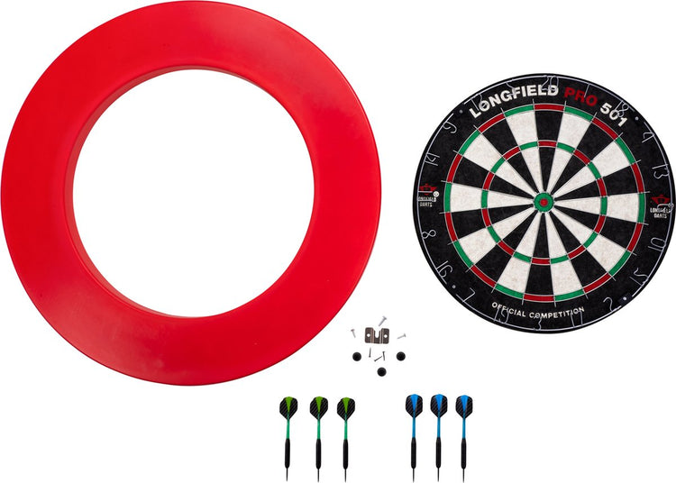 Fléchettes Engelhart Longfield - jeu de fléchettes pro501 comprenant un contour rouge et 2 jeux de fléchettes.