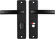 Poignée de porte Starx noire - ferrure de porte - bouclier de porte avec fermeture de toilettes (wc63 - 8) - bloc de poignée de porte