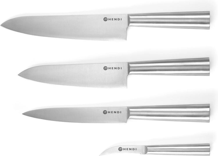 Ensemble de couteaux Hendi – 4 pièces – acier inoxydable – poignée confortable – résistant à la corrosion