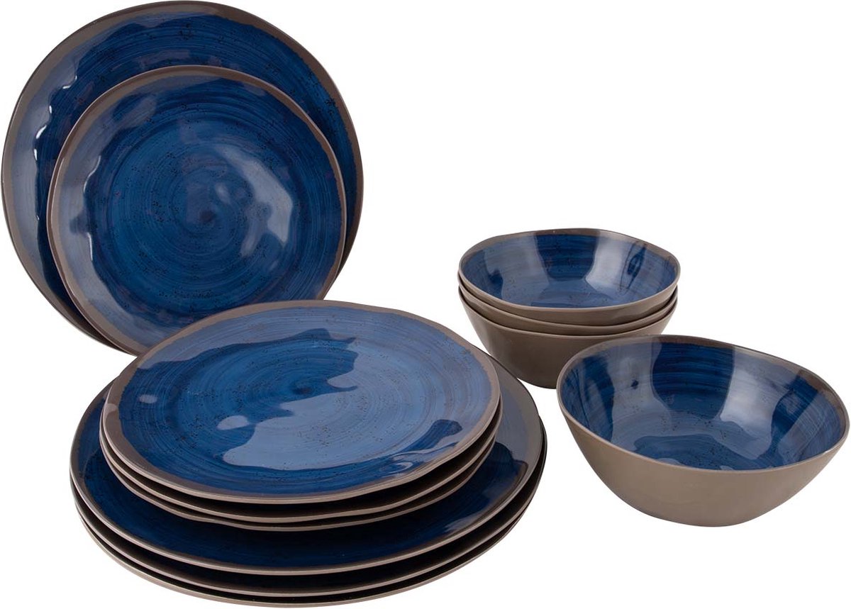 Bo-camp - vaisselle - halo - 12 pièces - bleu