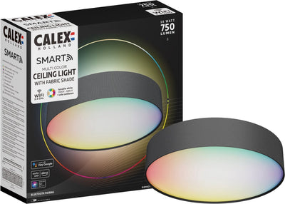 Plafonnier intelligent Calex - plafonnier intelligent 30cm - RVB et blanc chaud - noir