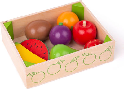 Bigjigs Boîte en bois avec fruit, 9dlg.