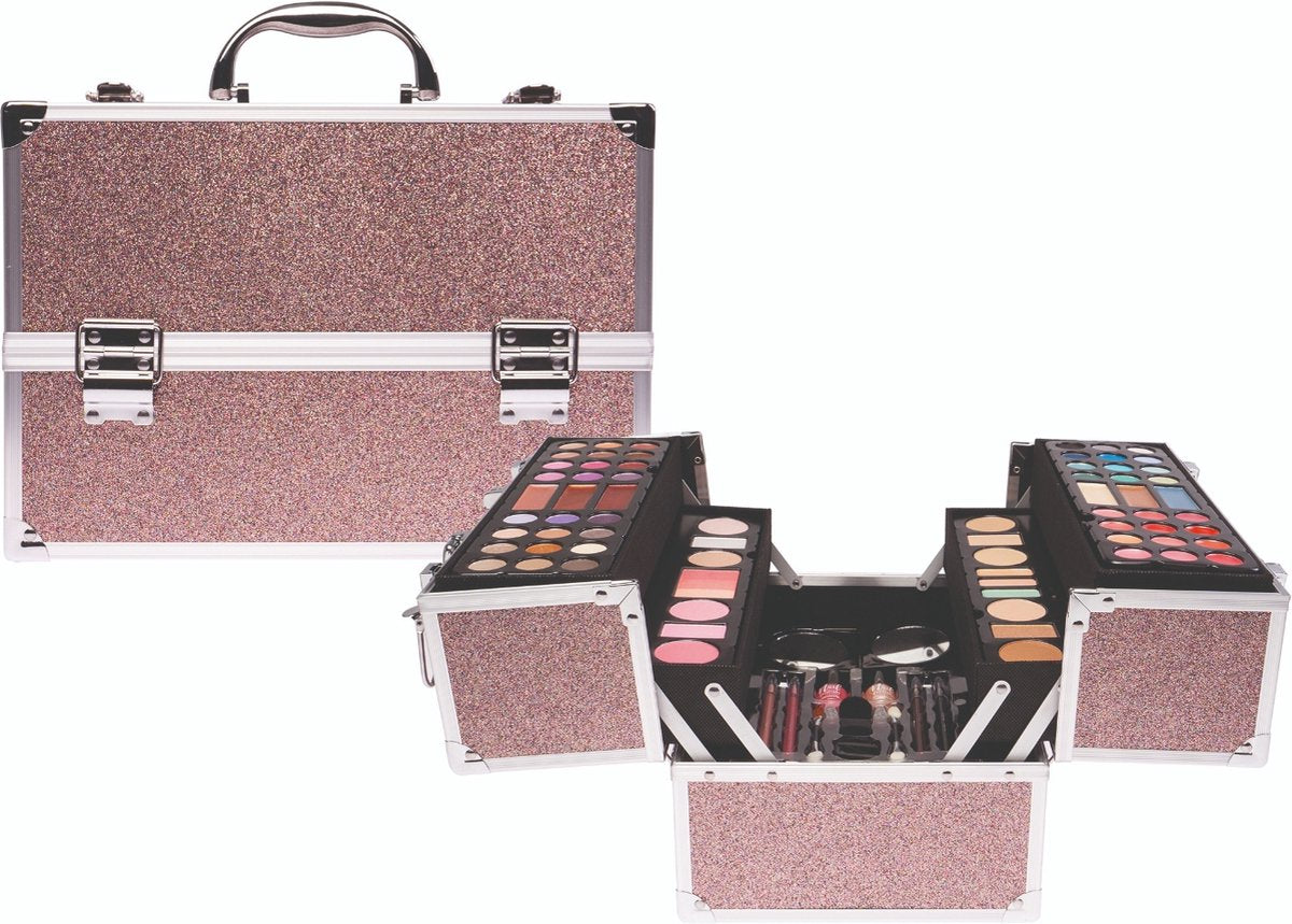 Casuelle Maquillage Suitcase multi-paillettes rose