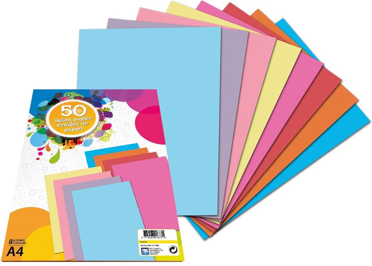Papier d'artisanat créatif coloré papier A4, 40 feuilles