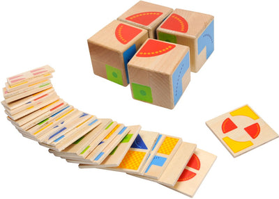 Cube de jeu de motif en bois goki