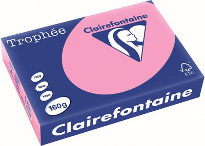 Clairefontaine trophée pastel a4 rose vif 160 g 250 feuilles