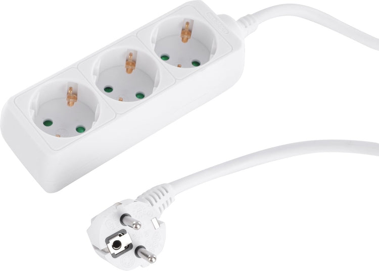 Prise Q-link - 3 voies - mise à la terre - 3 x 1,5 mmâ² - 1,5 m - blanc
