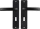 Poignée de porte Starx noire - ferrures de porte - bouclier de porte avec trou de serrure (SL56) - bloc de poignée de porte