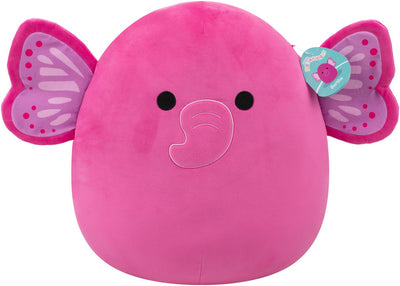 Peluche Jazwares Squishmallows - Evelyn l'éléphant papillon rose vif - 40 cm