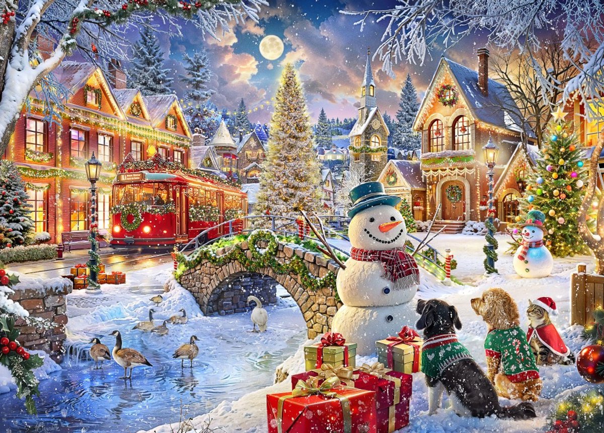 Puzzle Bluebird Puzzle de Noël Villa Noël - Puzzle de 1500 pièces.
