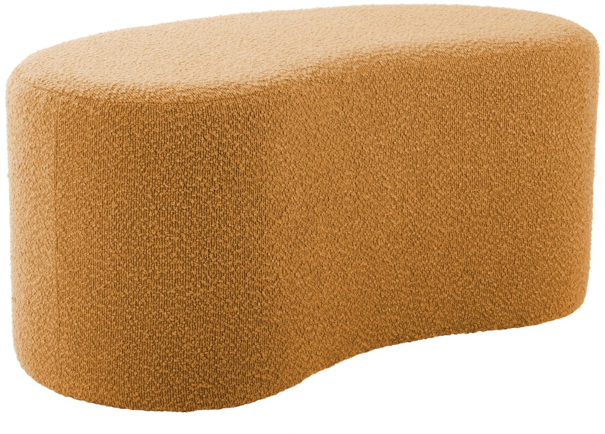 Pouf Leitmotiv ada wave - jaune - 80x43x36cm - scandinave