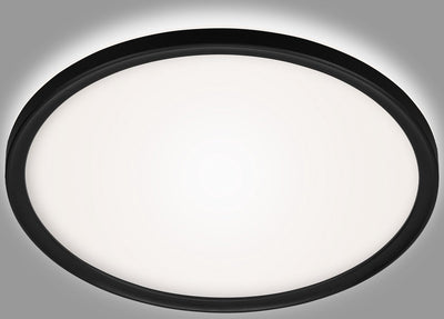Briloner slim drip - éclairage de salle de bain LED - plafonnier de salle de bain - avec rétro-éclairage - ip44 - noir - ø29cm