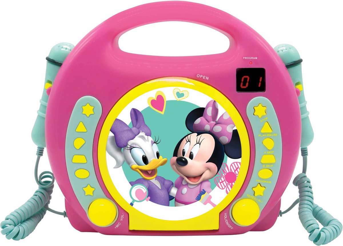 Lecteur CD portable Lexibook Disney Minnie avec 2 microphones pour chanter