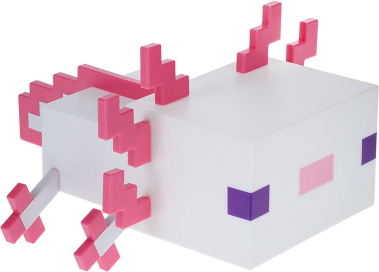 Paladone Minecraft Axolotl Light – Licence officielle, cinq modes de couleur, lampe Minecraft pour décorer votre bureau de jeu ou table de chevet, décoration de chambre pour les joueurs Minecraft, fonctionne sur piles –