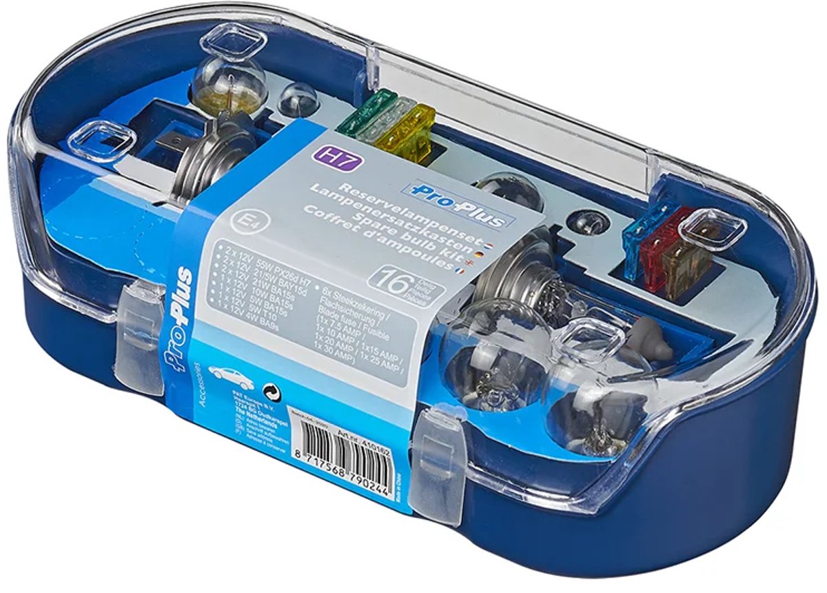 Proplus jeu de lampes de rechange voiture h7 - 16 pièces - jeu de lampes de voiture - jeu de lampes - boîtes de lampes de rechange