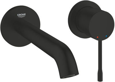 Mitigeur lavabo deux trous Grohe essence nouveau taille M – mural – aquaguide – 183 mm – noir mat