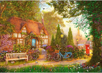 Trefl tea time series - puzzle premium plus - 1000 pièces - domek pod strzechą - 68,3x48 cm