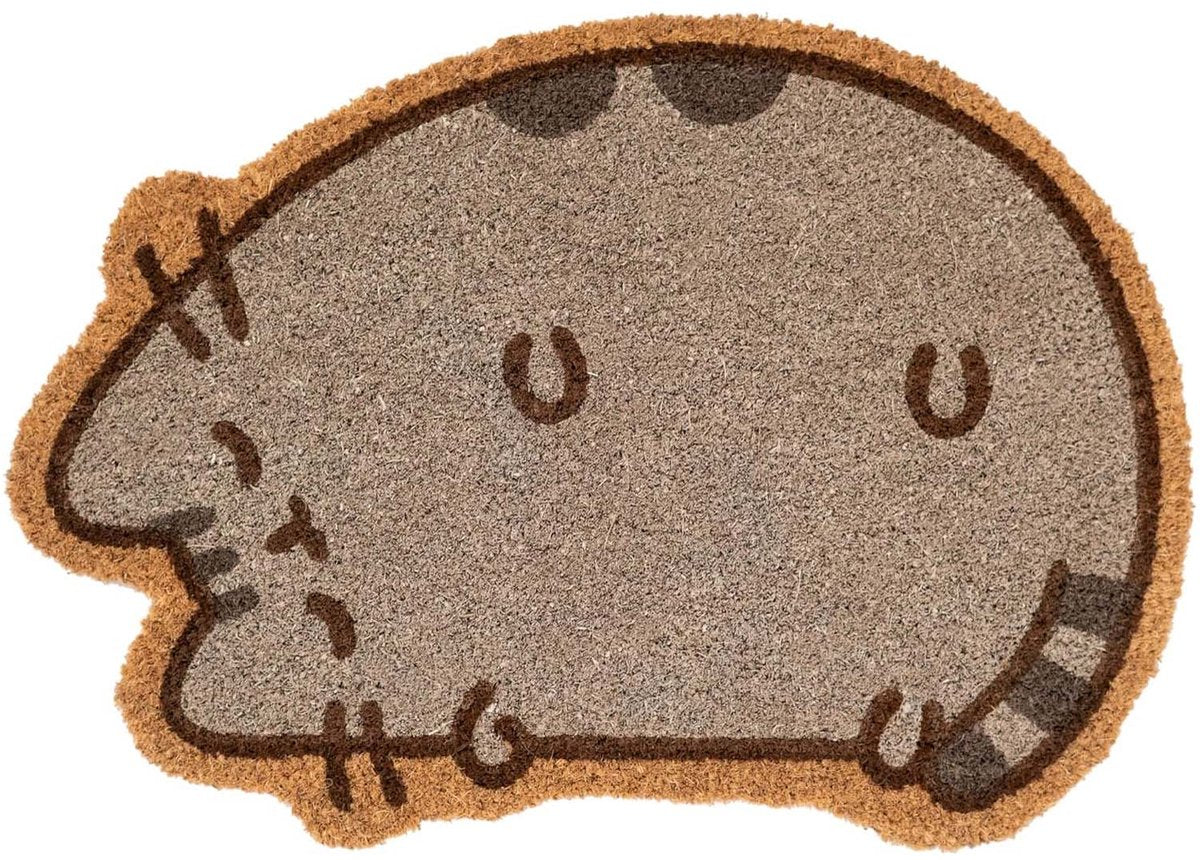 Pusheen, paillasson décoratif en forme de chat 40x60cm antidérapant, marron