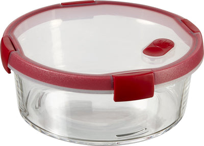 Curver Smart Cook Récipient alimentaire en verre rond - 1,2 l - rouge