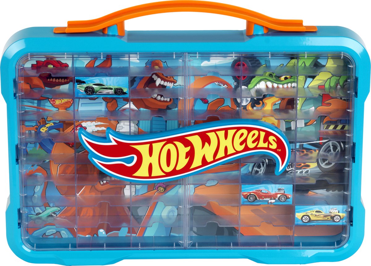 Klein Toys Hot Wheels - Mallette de collection - Vitrine - Convient pour 54 voitures - Bleu Orange