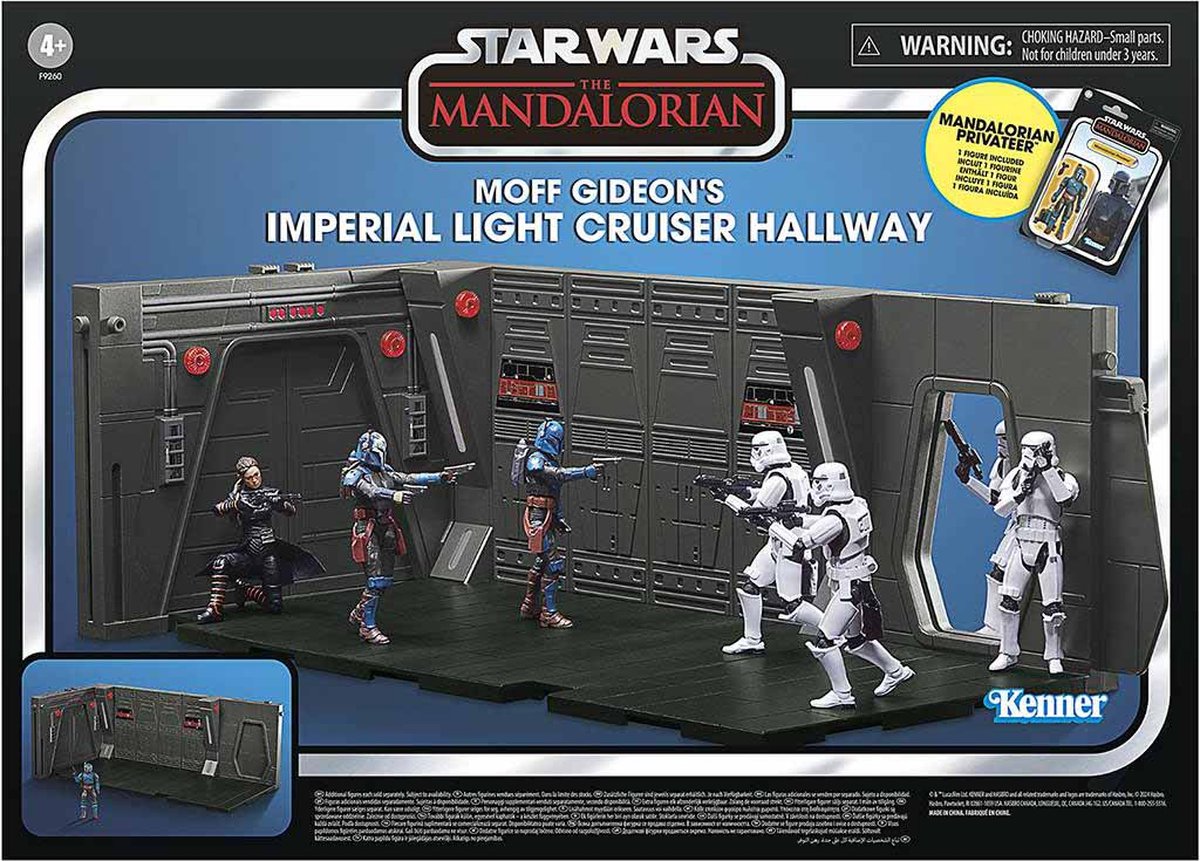 Hasbro star wars - couloir du croiseur léger de moff Gideon + corsaire mandalorien - collection vintage 10cm