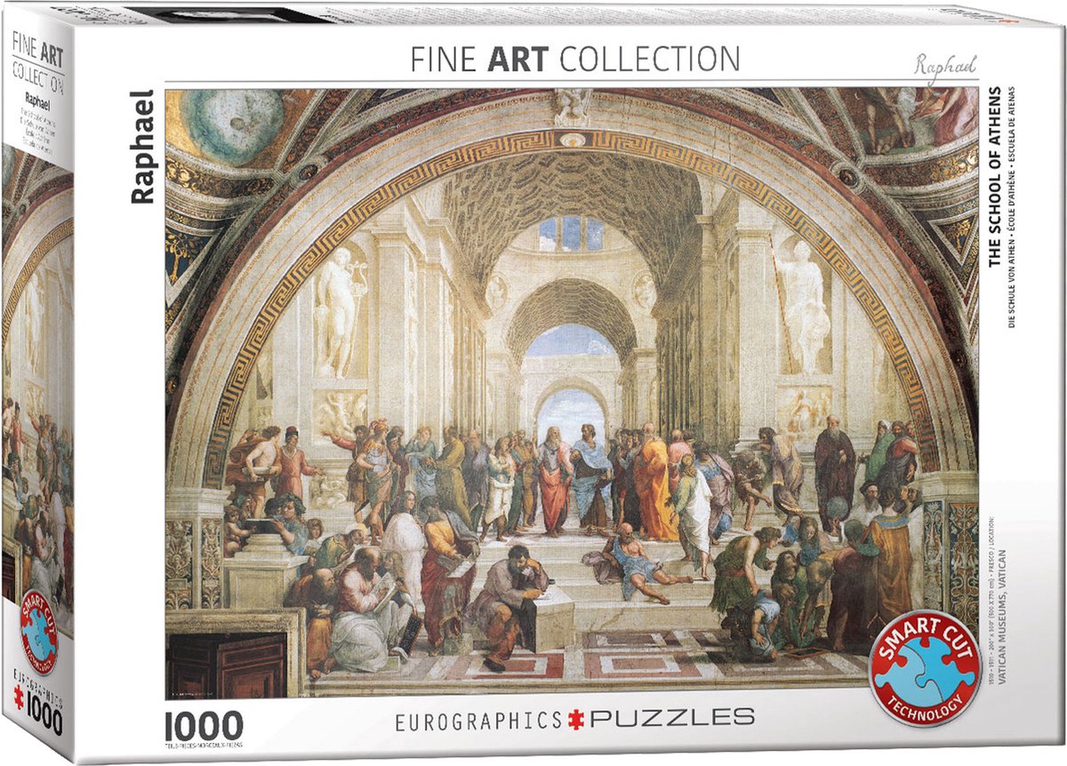 Eurographics - l'école d'Athènes [scuola di atene] - raffaello sanzio - 1000 pièces 68×48cm (l×h) - puzzle d'art