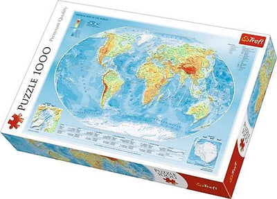 Trefl puzzle carte du monde 1000 pièces - carte physique du monde.