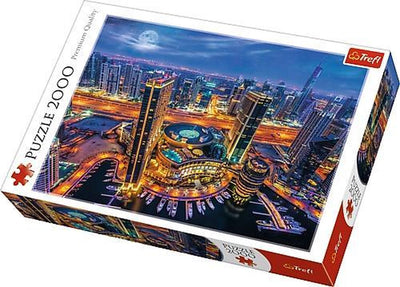 Puzzle Trefl 2000 pièces - Dubaï skyline night - qualité premium.