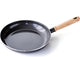 Poêle vintage Greenchef 26 cm - revêtement antiadhésif sans PFA - poêle wok induction - poêle en céramique - passe au four jusqu'à 160°c - manche en bois - poignée de refroidissement - noir