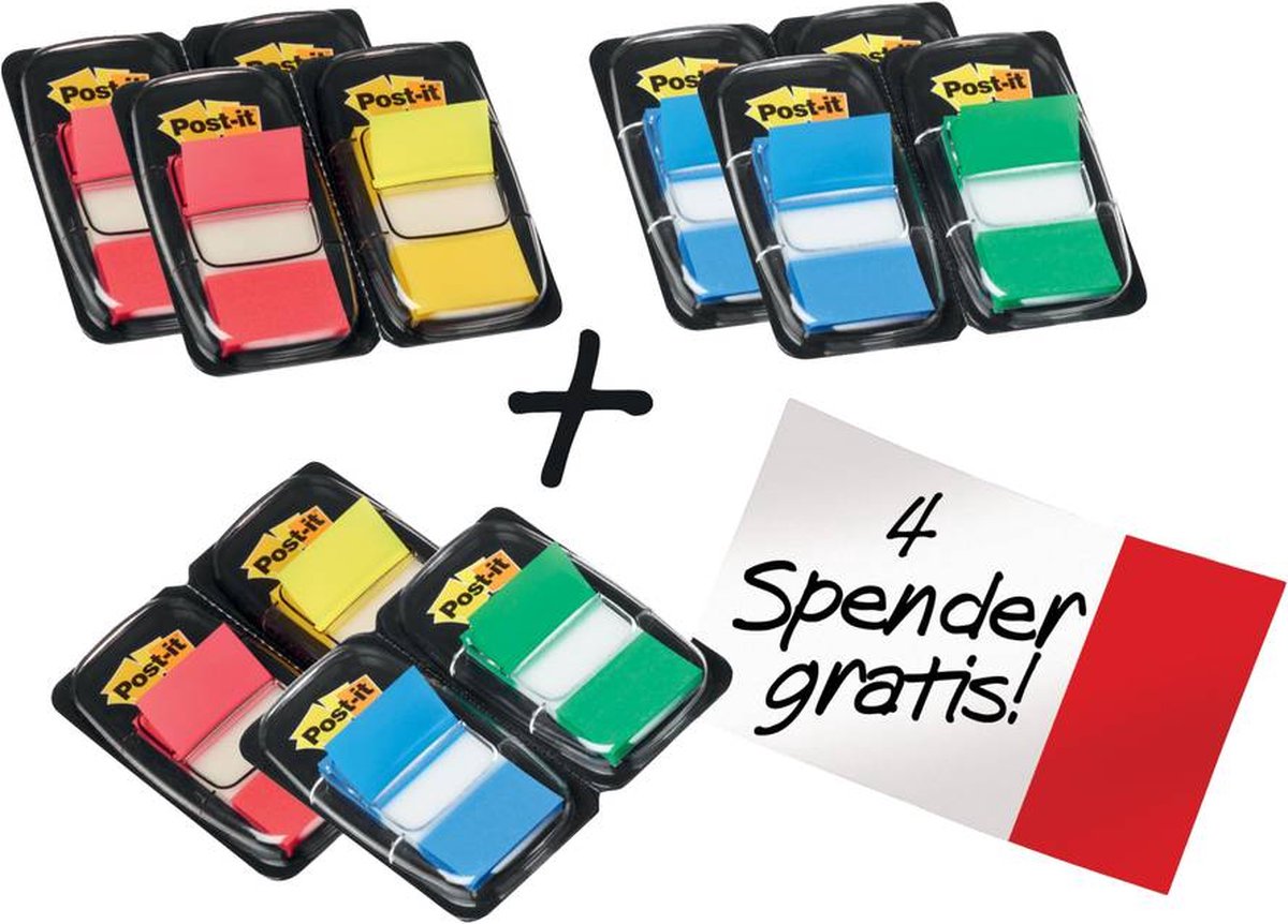 Index adhésif Post-it ft600003493 rouge, jaune, bleu, vert