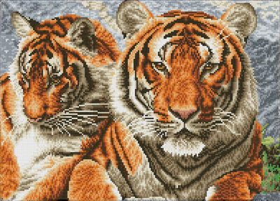 Diamond dotz® diamant dotz tigres - peinture diamant - 26 634 dotz - 52x37 cm
