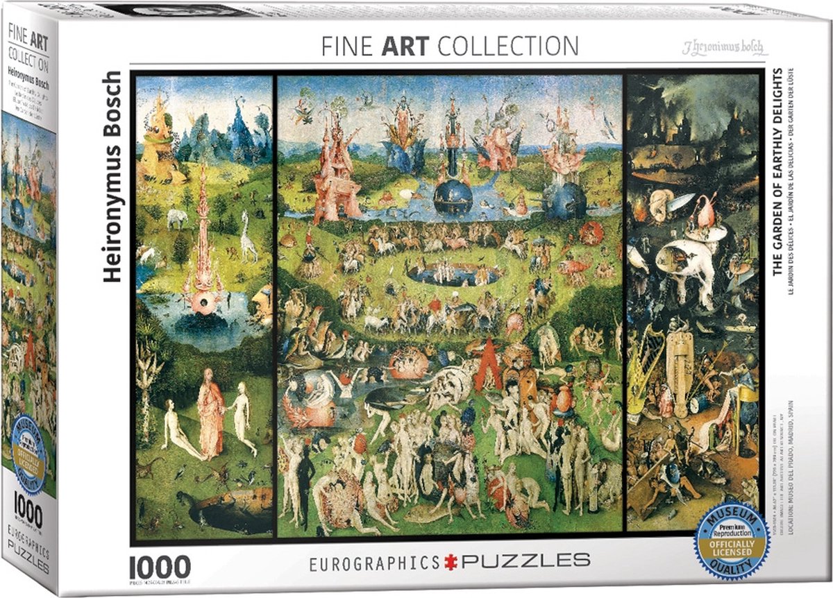 Eurographics - le jardin des délices terrestres - hieronymus bosch - 1000 pièces 68×48cm (l×h) - puzzle d'art