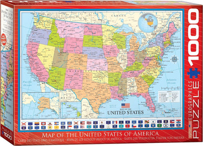 Eurographics - carte des États-Unis [carte des États-Unis] - 1000 pièces 68×48cm (l×h) - puzzle