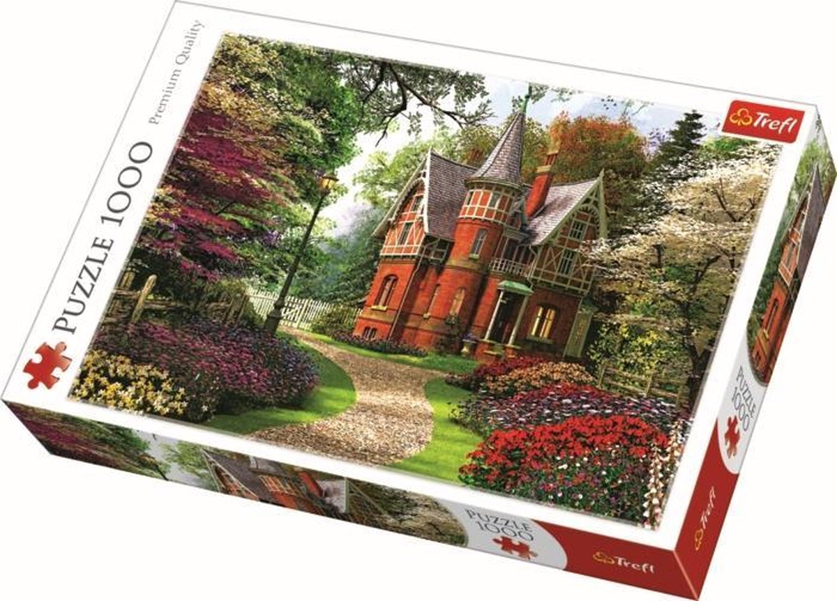 Puzzle Trefl - 1000 pièces - Puzzle cottage victorien en carton.