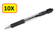 Q-connect 10 x stylo à bille - rétractable - 0,7 mm - pointe moyenne - noir